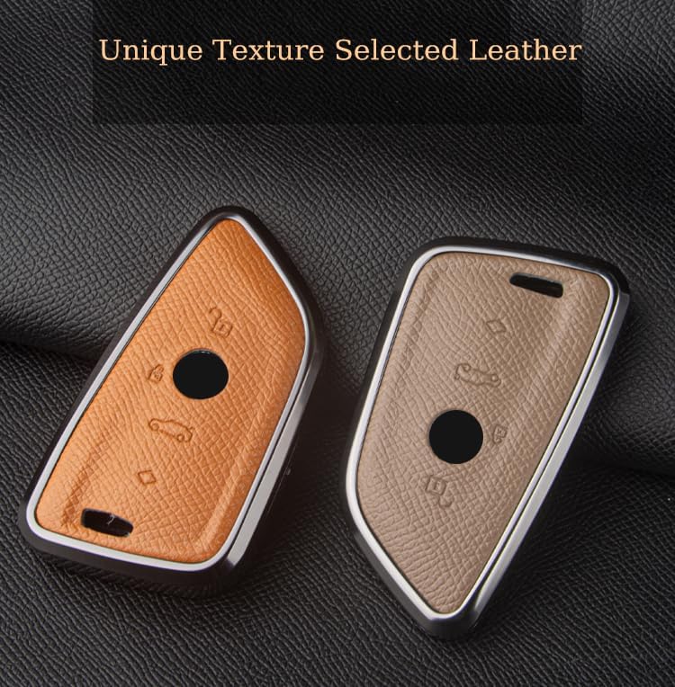 Funda para Llave de Coche para BMW 3/4/5 Series X1 X2 X3 X4 X5 X6 325Li 530 i3 iX3,Funda de Cuero TPU para Llave de Coche,Carcasa de protección Completa,C-Black