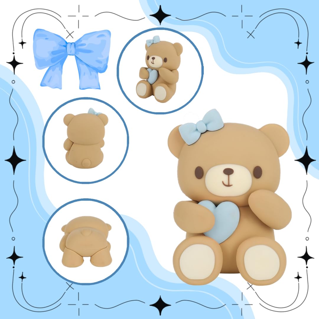 Decoración Tartas Oso 29 Piezas - Topper Pastel Oso Y Bolas Para Cumpleaños Infantiles, Baby Shower (Verde)