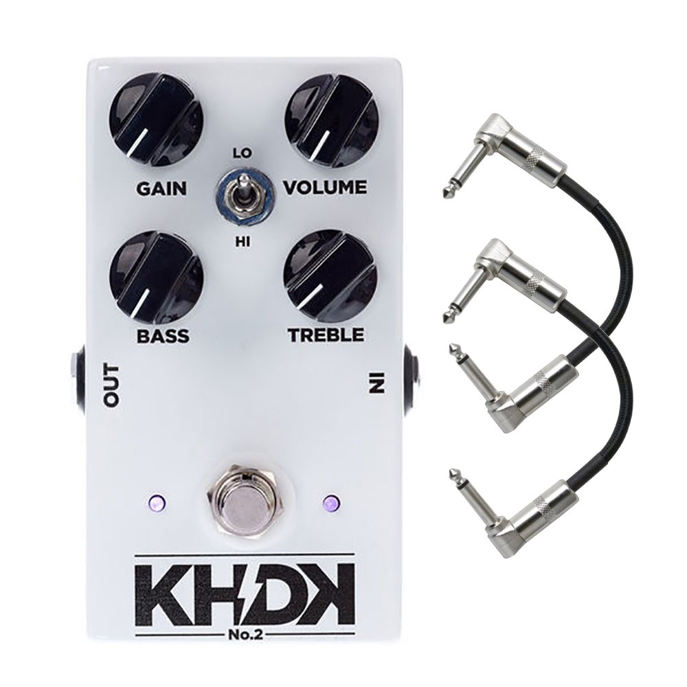 KHDK NO2 (Version 2) Kirk Hammett Clean Boost Guitar Effect Pedal with Patch Cables