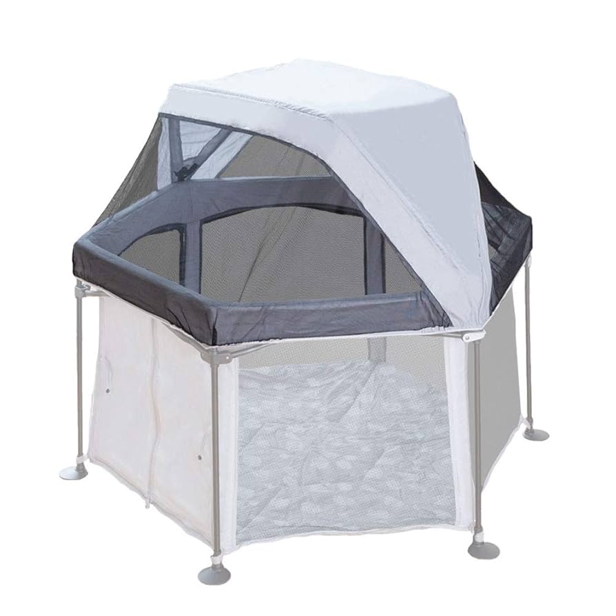 洗えて　たためる　ポータブルベビーサークル　洗えるメッシュトップカバー(新品)付 洗えてたためるポータブルベビーサークル専用メッシュトップ