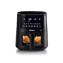 Ariete 4633 Friggitrice ad aria 4L, 1400W, Capacità 4L, 9 programmi, Funzione Shake e Grill, Temperatura fino a 200°C, Nero