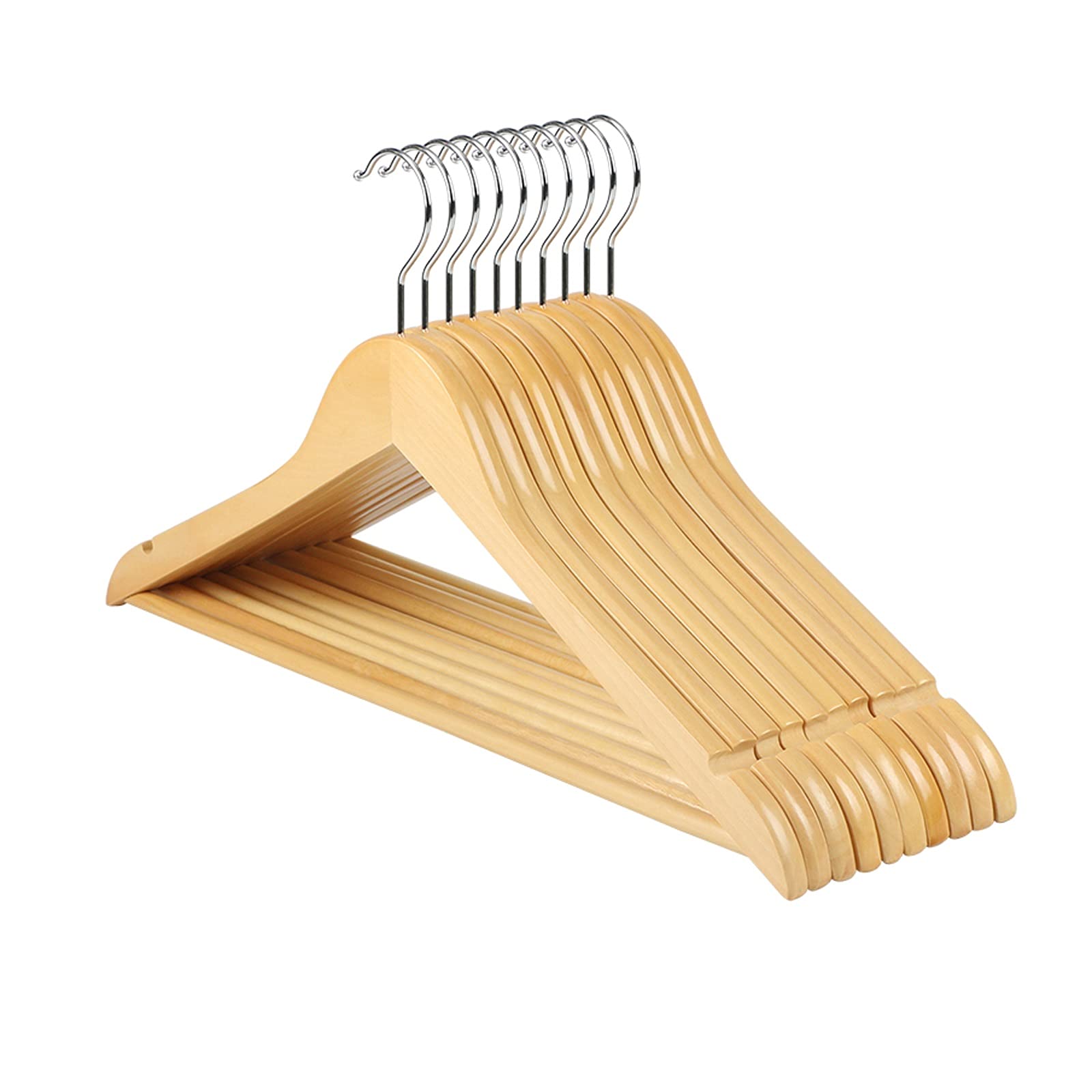 TXGJWRA Coat Hanger Wooden Suit Hangers 20 Pack with Non Slip Pants Bar - Smooth Finish Wood Coat Hanger Notches for Camisole, Jacket, Pant, Dress Clothes Hangers Clothes Hanger,