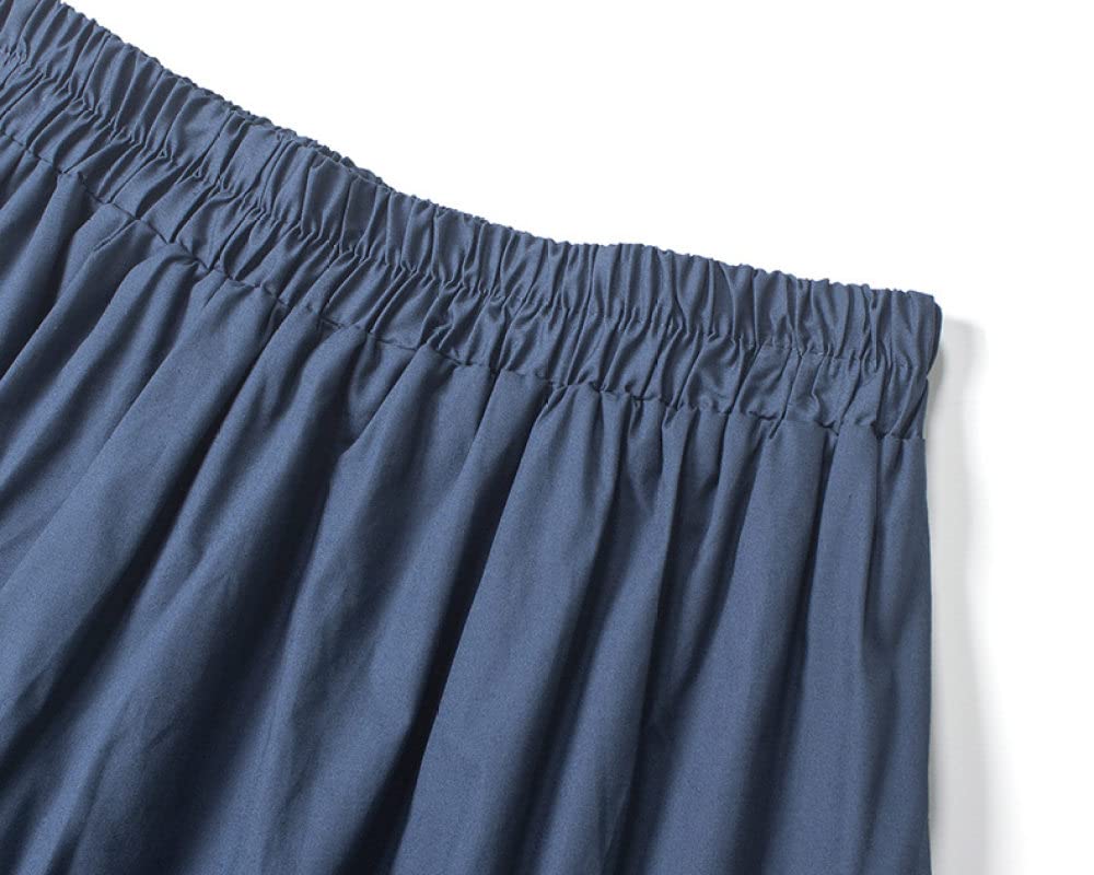 Spódnice dla kobiet Wielka Brytania, plus rozmiar Czarna spódnica zimowa Elastyczna talia, falbana Ruched Spódnice z wysokim stanem Eleganckie spódnice maxi dla(Blue One Size)
