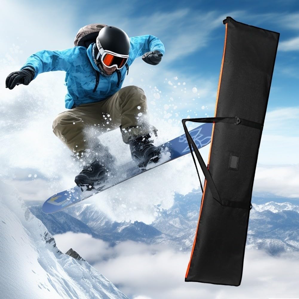 Ski- und Snowboardtasche, großes Fassungsvermögen, 167 cm, verstellbare Roll-Top-Länge, wasserabweisendes 600D-PVC-Material, Schultergurt und Griff, für Reisen und Winter