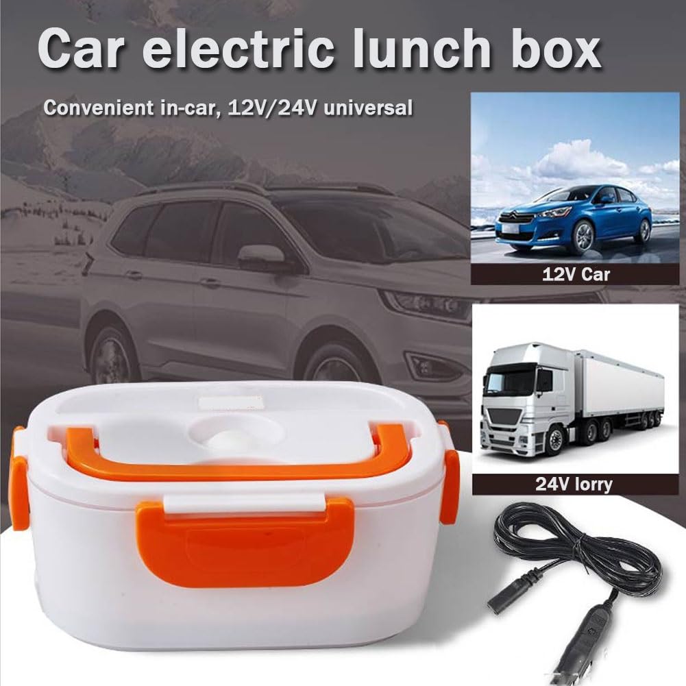 Fiambrera eléctrica para Coche de 12 V y 24 V, Fiambrera térmica, Fiambrera portátil con Calentador de Alimentos para Trabajos en Coches y Camiones, Adecuada para Viajes, Oficina y