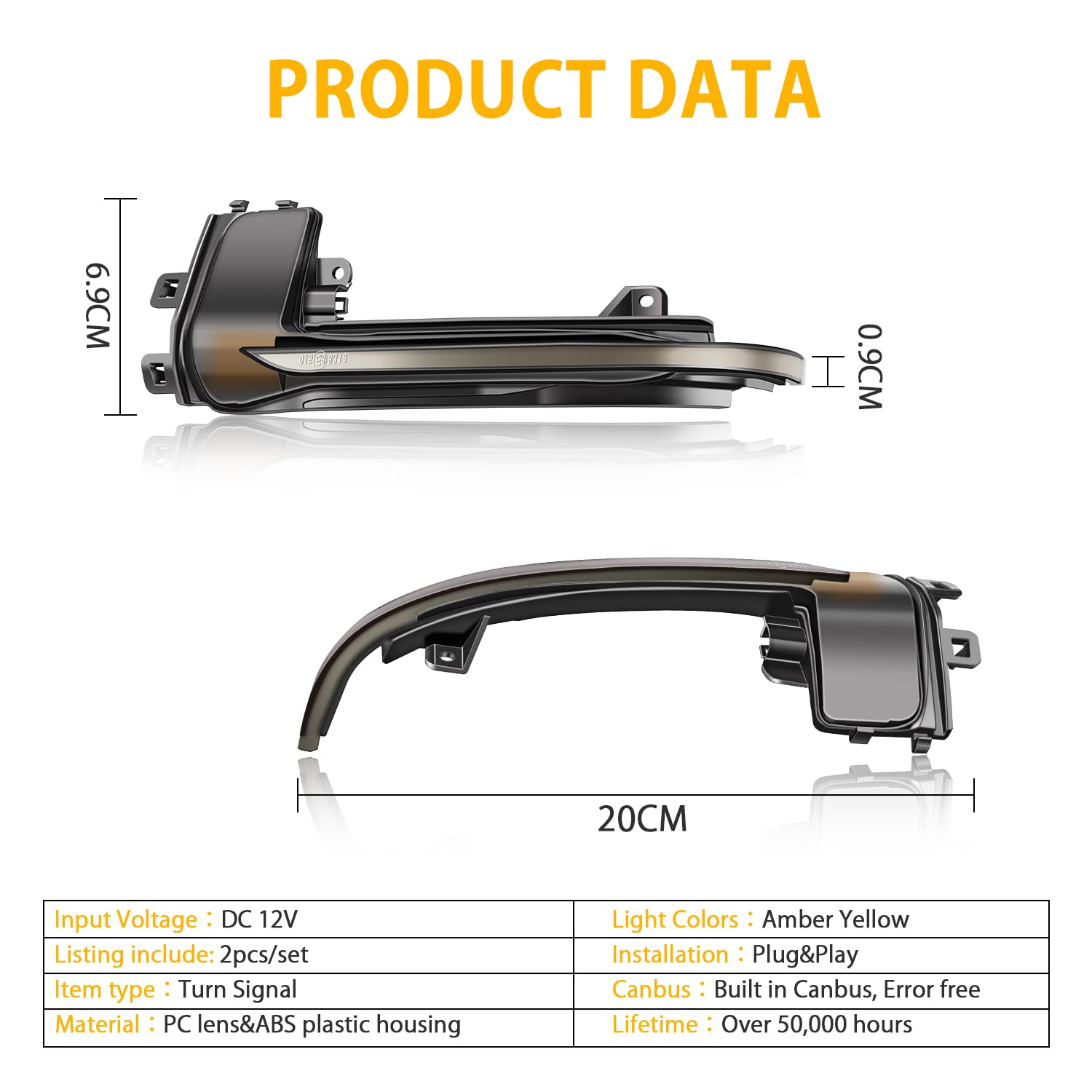 Indicatore di Direzione per Specchietti Retrovisori Laterali a LED Dynamic Side Maker Per Au-di A4 B8.5 A5 B8.5 S5 A3 8P B8.5 RS3 RS4 RS5, Lampada LED Indicatore Specchio, 2 Pezzi