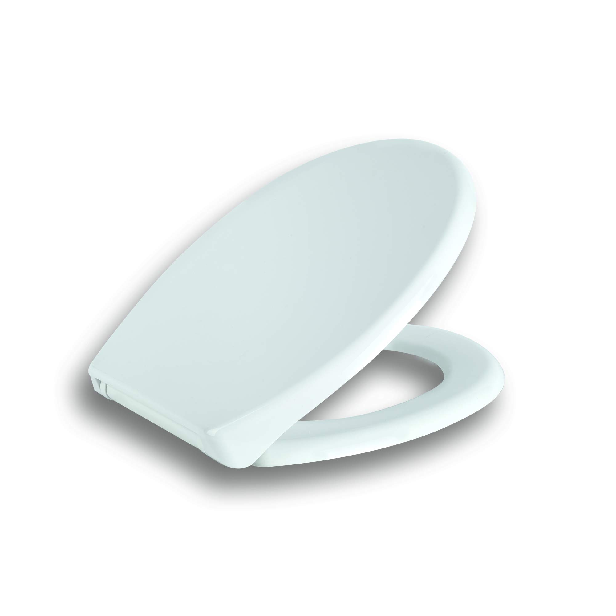 Meero London Soft Close O Shape Toilet Seat,Antibacterial Material with Stainless Steel Hinges, Toilet Seat with Dual Fixing, Quick Release Removable Lid for Easy Clean-White