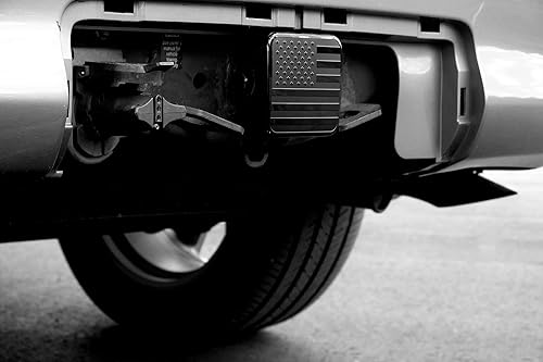 Miniatura 6 de eVerHitch Tapón de enganche de remolque de 2 pulgadas con bandera negra americana de metal, apto para cualquier receptor de enganche de 2 pulgadas
