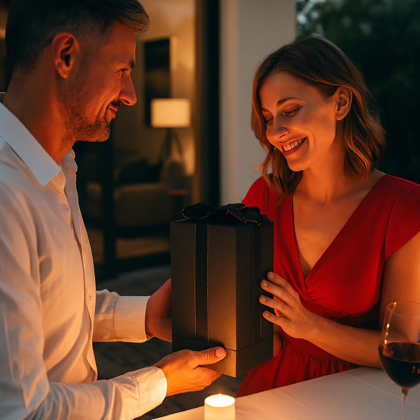 Maverton ewige Rose mit Licht personalisiert - Infinity Rose in Glaskuppel - Hochzeitsgeschenke für Brautpaar - personalisierte Geschenke zum Hochzeitstag zur Hochzeit - Pärchen Geschenke