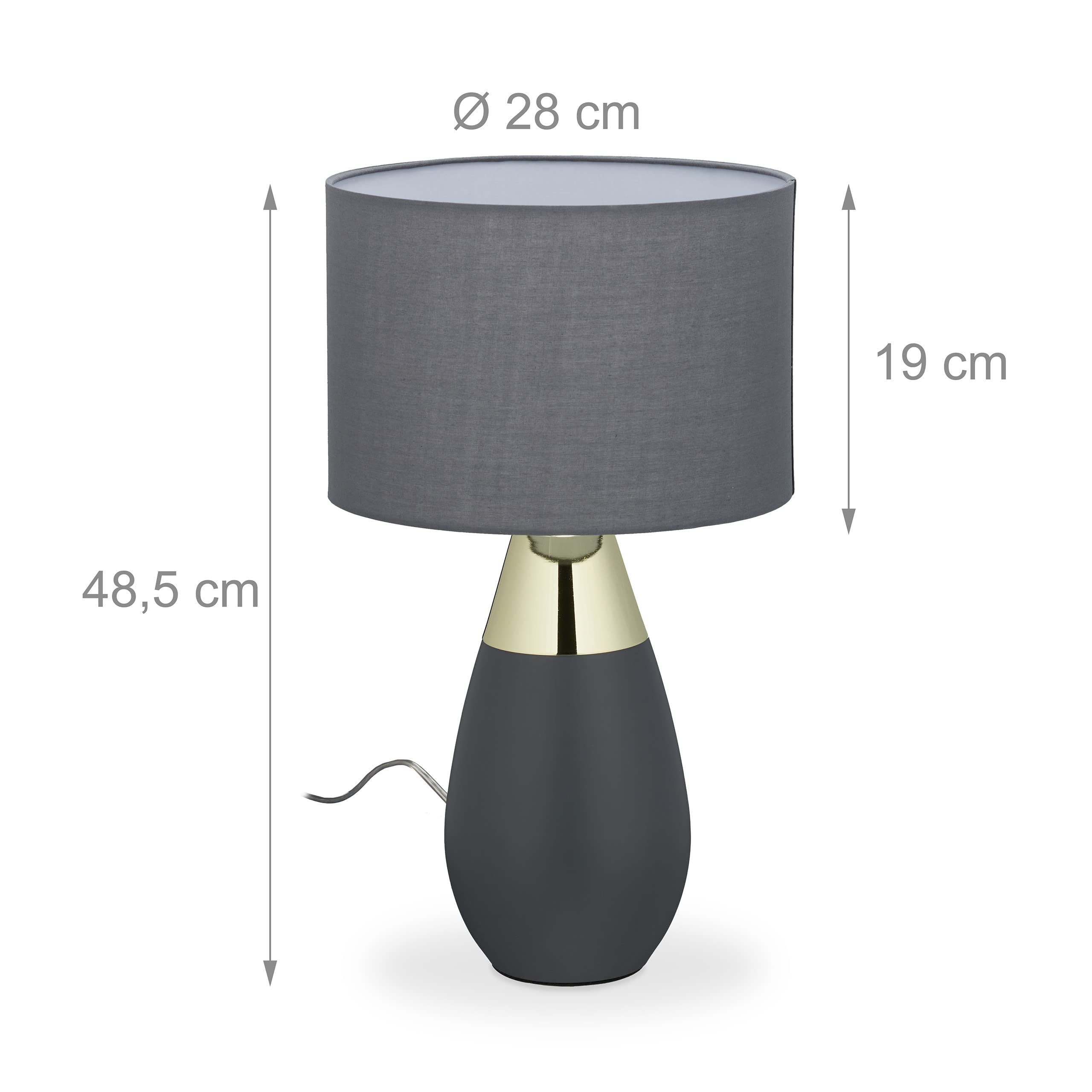 Touch tafellamp brons - Dimbaar, opaal glas, modern design