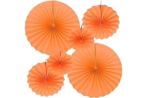 Pack of 6 Hanging Fall Paper Fans Assortment