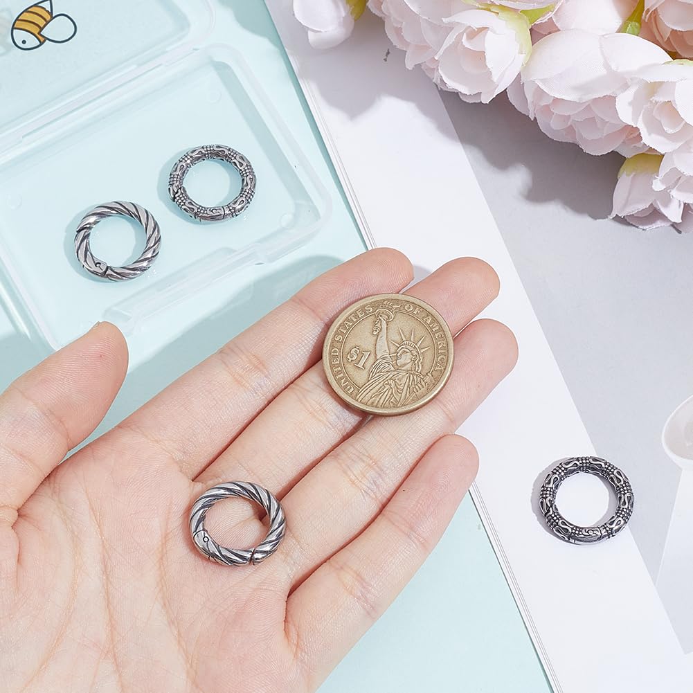 Beebeecraft 4pz 2 Estilos de Anillos de Cierre con Resorte