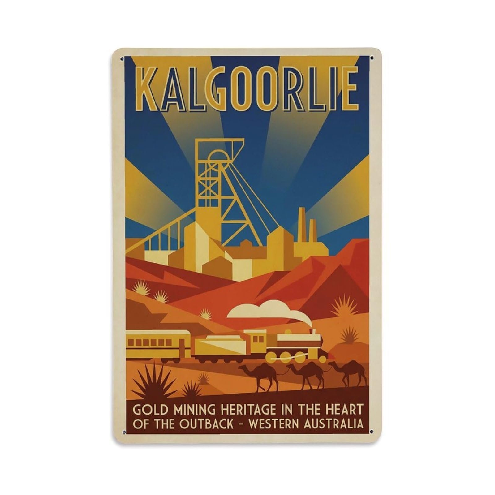 Australia Kalgoorlie Vintage Travel Metal Tin Sign