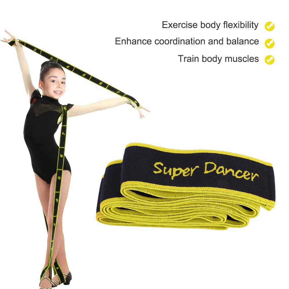 Dioche Yoga Band, Sports Gym Latin Dance Elastic Stretching Belt Fitness Exercise Pulling Strap(Yellow)