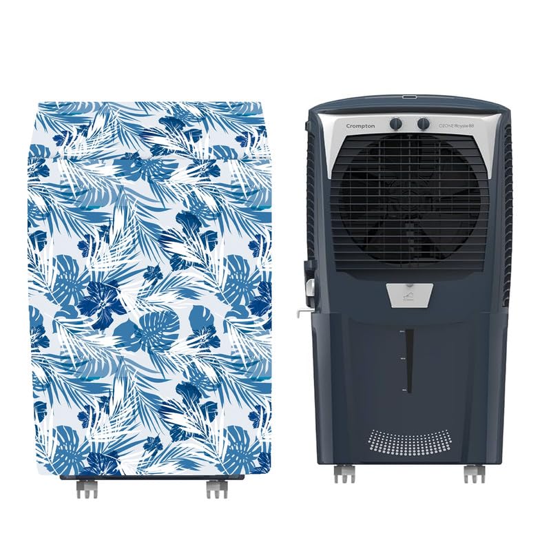 Image of Cooler Cover Compatible For Crompton Ozone 88 Litres Desert Air Cooler Waterproof, Dustproof, Size(LXBXH) 63.5 X 45.72 X 121.92 Cm, Leaf Design.