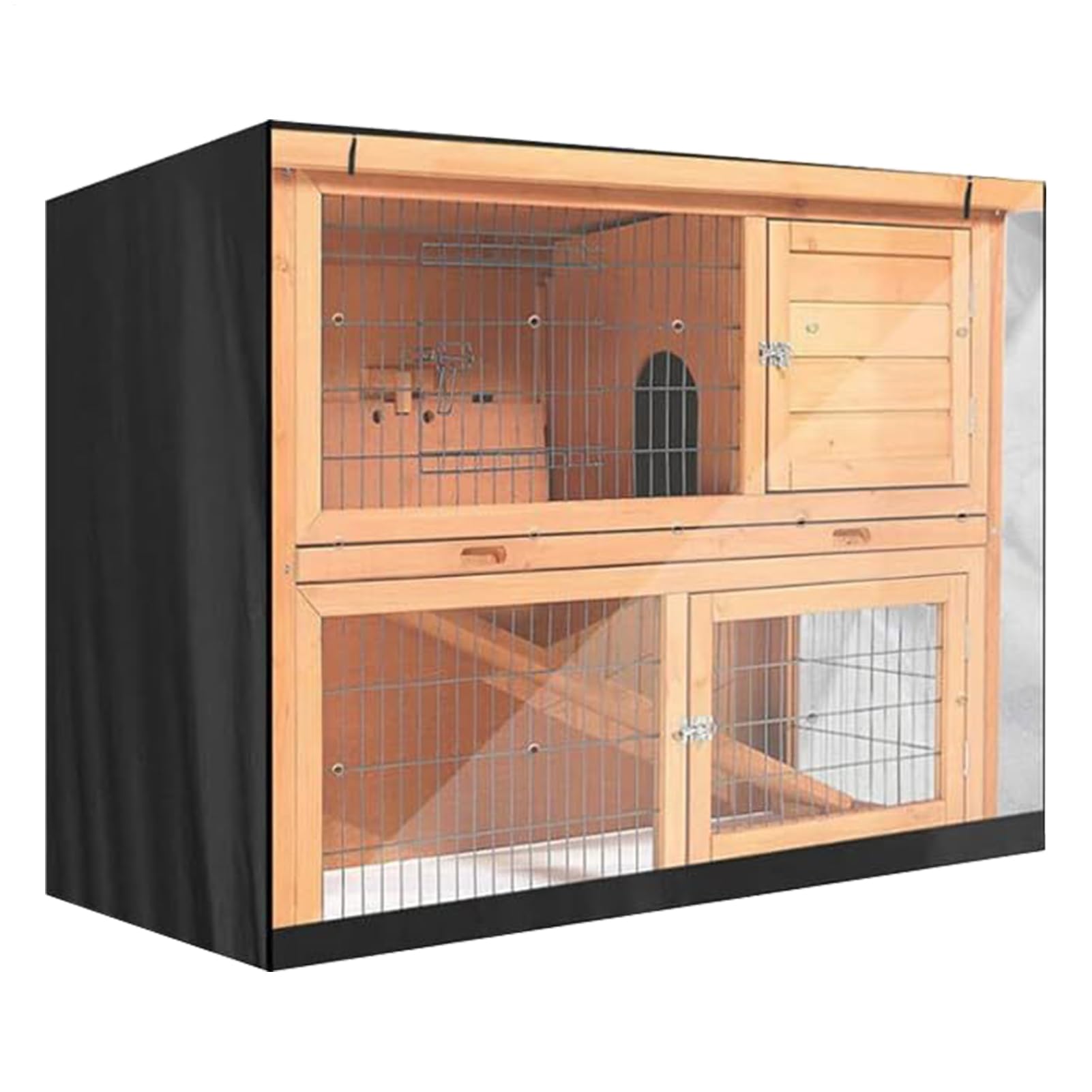 Stallabdeckung, 210D Oxford-Tuch, Thermo-Winterschutz für Haustiere, Hasenstallschutz für den Winter, Outdoor, mit Reißverschlussöffnung, für Garten, Terrasse, Hinterhof, Rasen im Freien