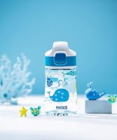 Sticlă pentru copii SIGG Miracle Ocean din Tritan cu pai – etanșă, fără BPA, lavabilă în mașina de spălat vase, cu animale marine albastre – 0,35 L 7