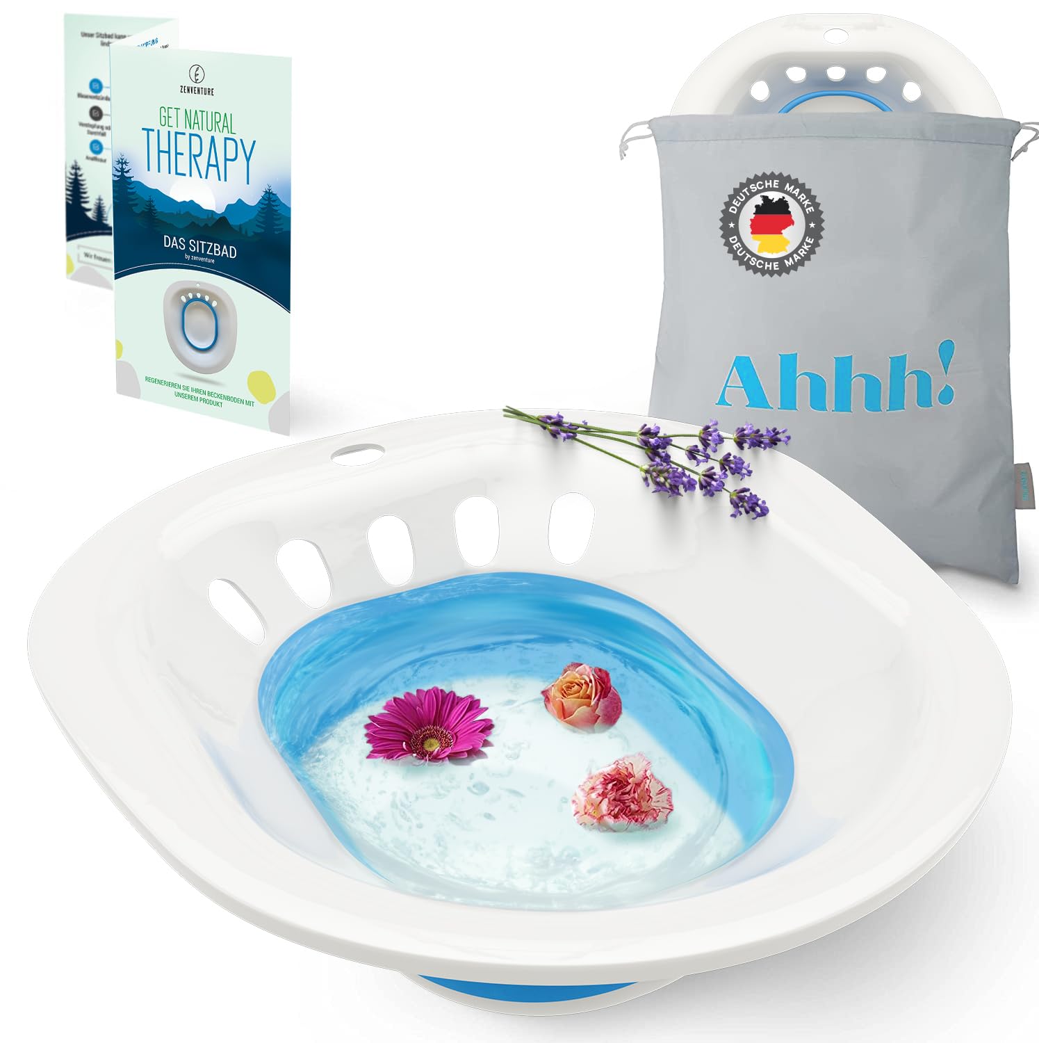 Baignoire pliable pour adulte - Bain d'assise de qualité supérieure pour toilettes - Bain de fleurs de foin - Bain de grossesse - Idéal pour le traitement des hémorroïdes