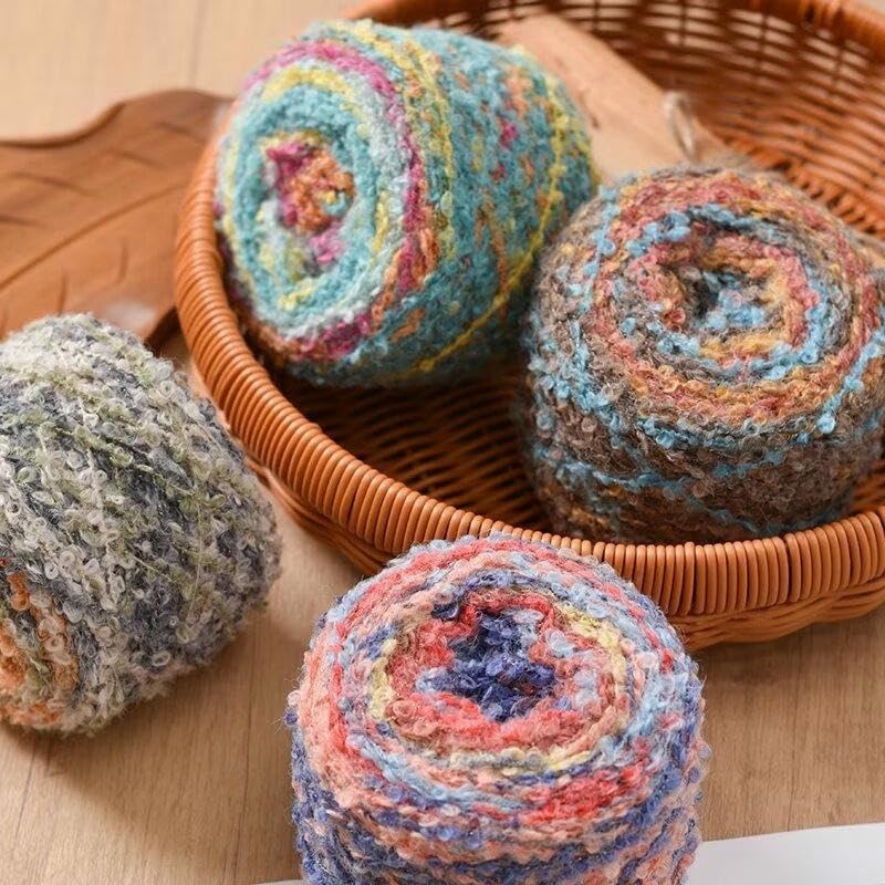 4/6/8/10 Rollos 100g Hilo de Lana Degradado, Hilo de Crochet de Bucle de Colores, para Tejer a Mano Chales, Bufandas, Gorros, Suéteres y Manualidades