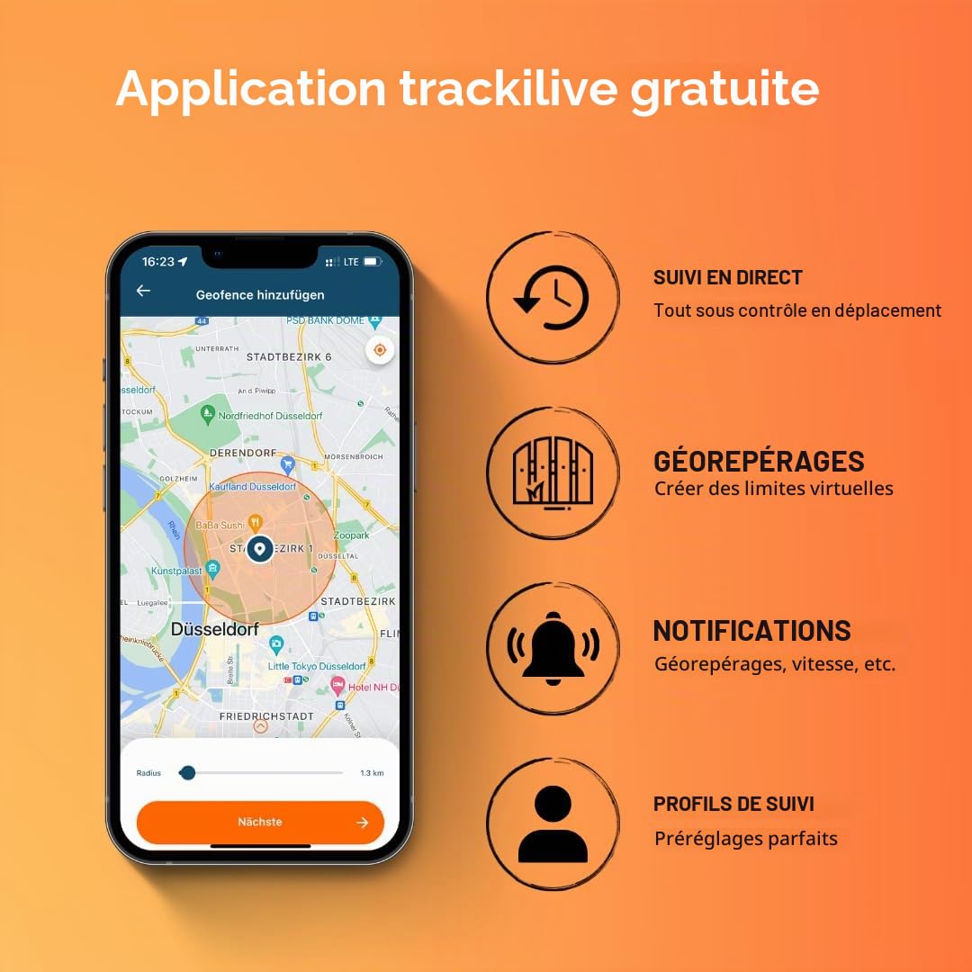 TL-60 Tracker GPS (Tracker) Tracker Véhicules, Tracker Multifonction, Live Tracking Noir 1 pc.