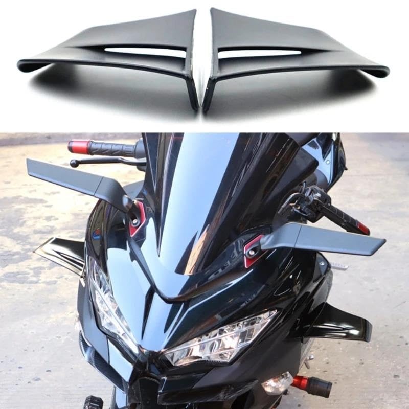 Spoiler carénage moto winglets noirs mat pour sorties et roadtrips