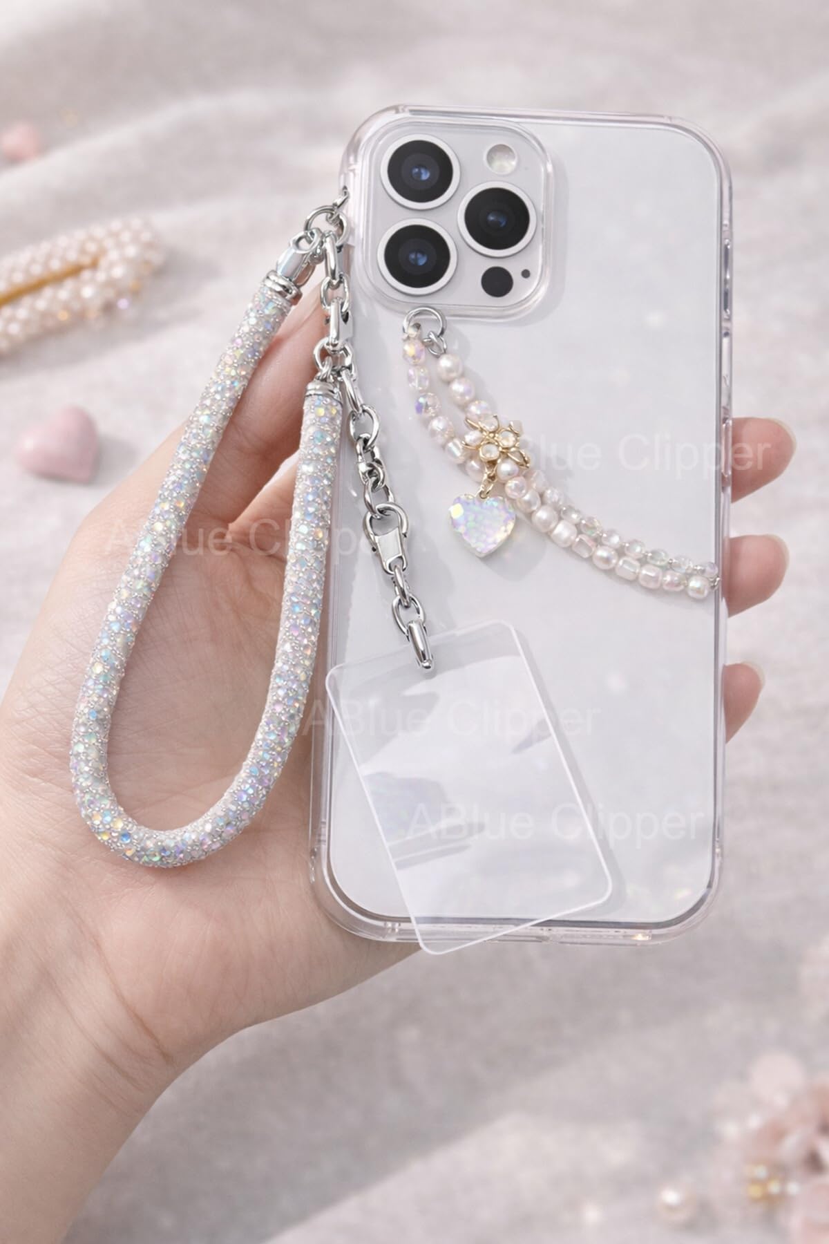 Phone Charm Wrist Strap for Mobile | Premium Diamond Mobile Charm Keychain | Short Hand Strap for Phone, Keys, Wallet & ID Holder | Stylish Phone Accessories for Women & Girls-image-45