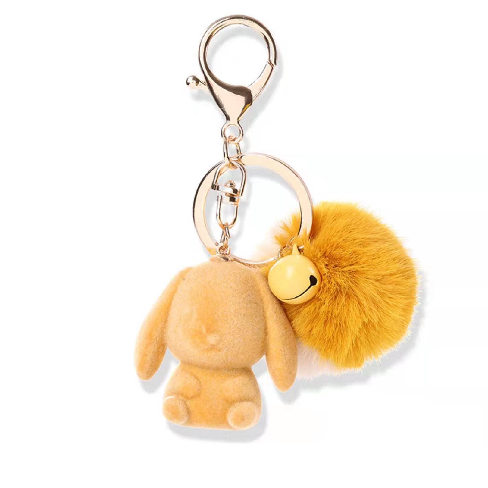 Plush Rabbit Fur Pom Keychain,Soft Cute Car Keyring Bag Bunny Pendant for Women Girls