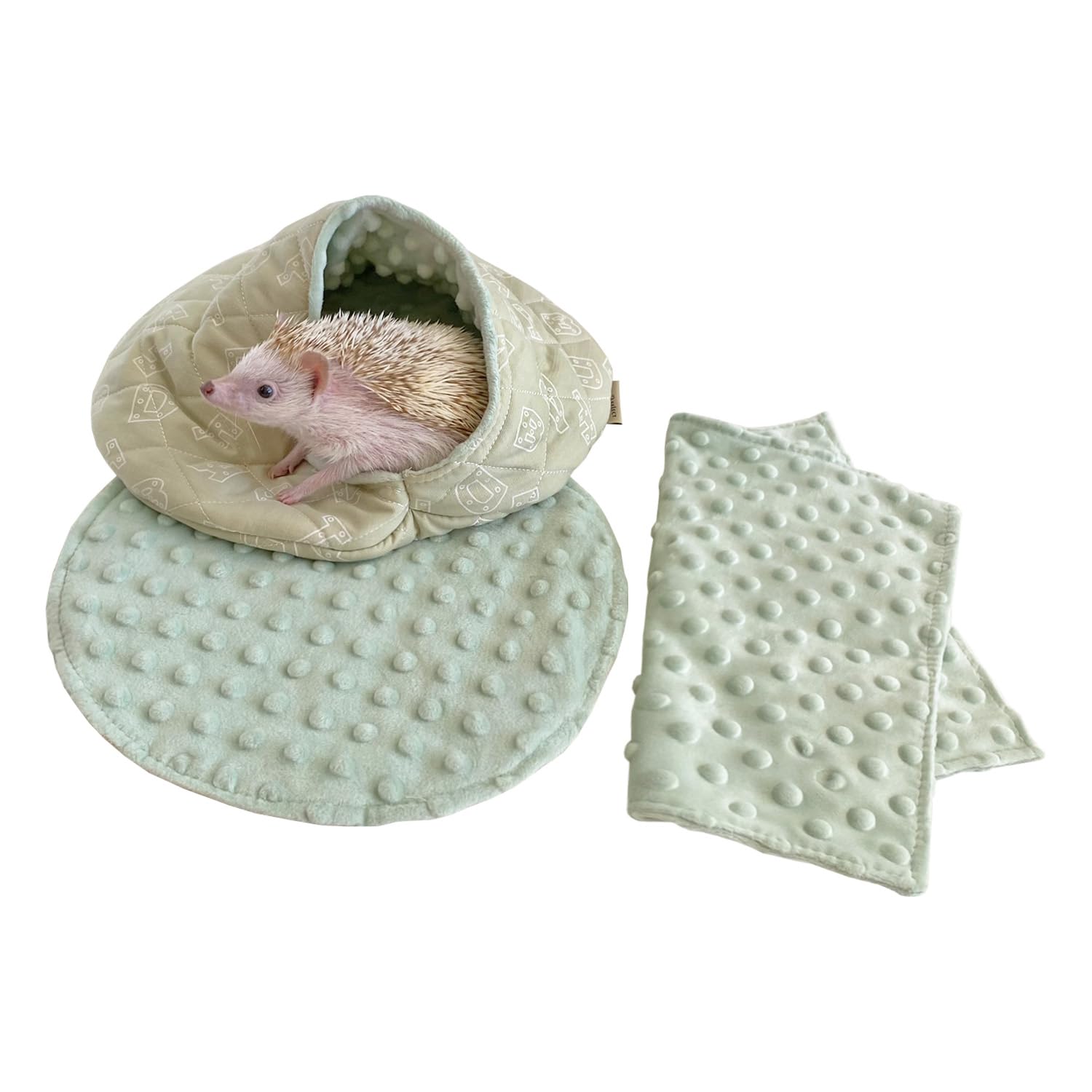 Ymid Select Cuddle Sack Sleeping Bag Pouch Hideout Cave for Hedgehog, Sugar Glider, Hamster, Rat, Other Small Animal Beds with Flannel Blanket