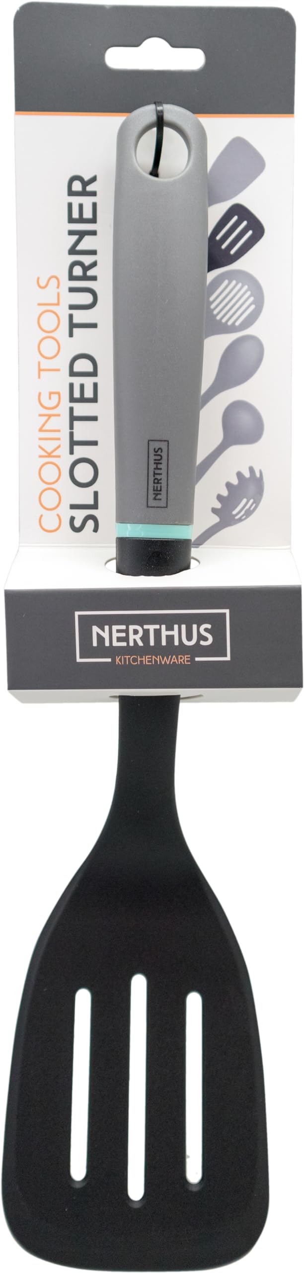 NERTHUS FIH 1244 Kitchen Spatula, Nylon, Black/White