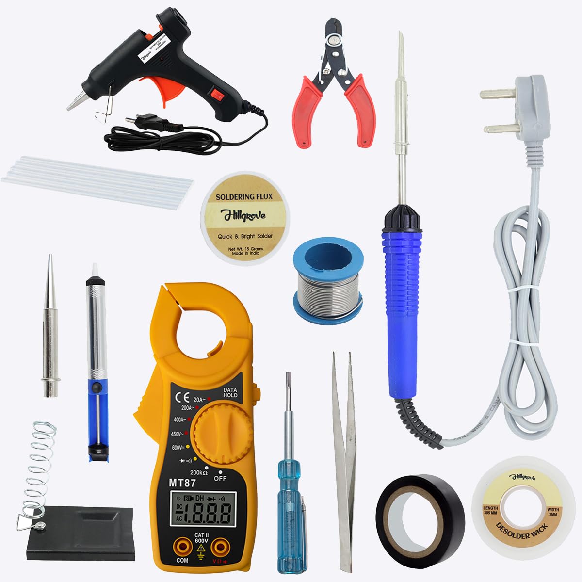 Hillgrove HGCM1407M1 14in1 Digital Volt Clamp Meter Multimeter AC DC Auto Range Continuity Digital Tester Kit Meter