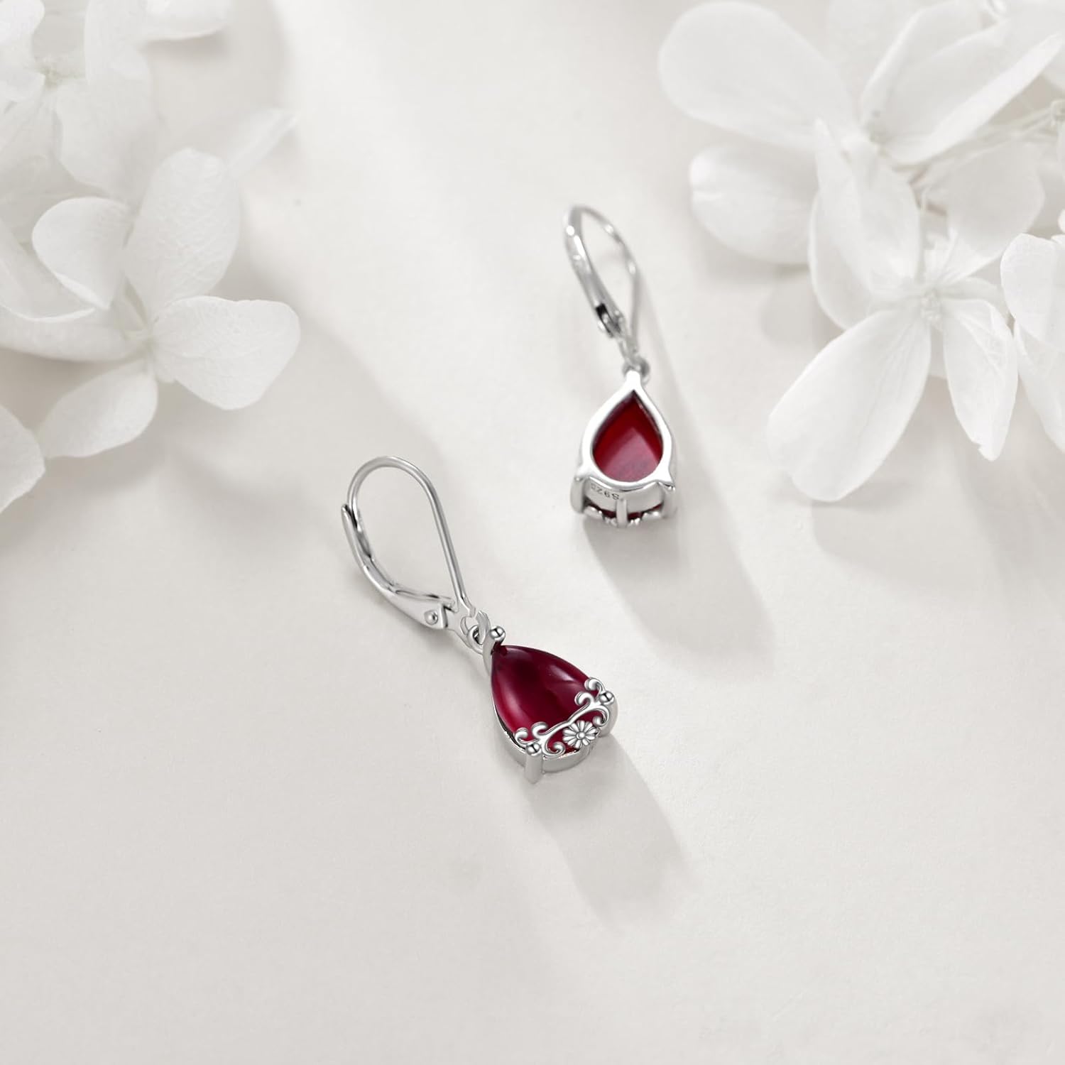 POPLYKE Celtic Filigree Teardrop Drop Dangle Earrings Sterling Silver Leverback Earrings Jewelry for Women - Image 4