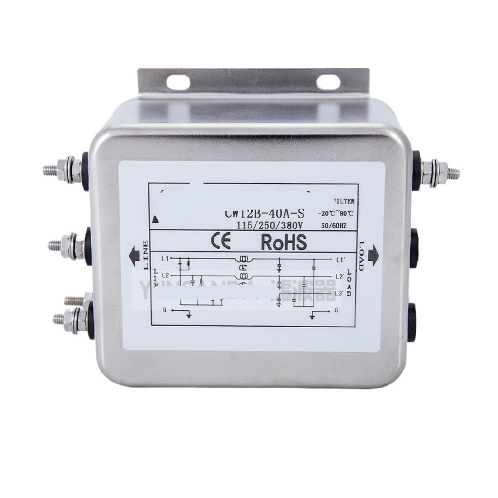 CAAUYXZW Three-Phase Three-Wire AC Power Filter Inverter CW12B 60A 50A Screw Interface(CW12B-40A-S)