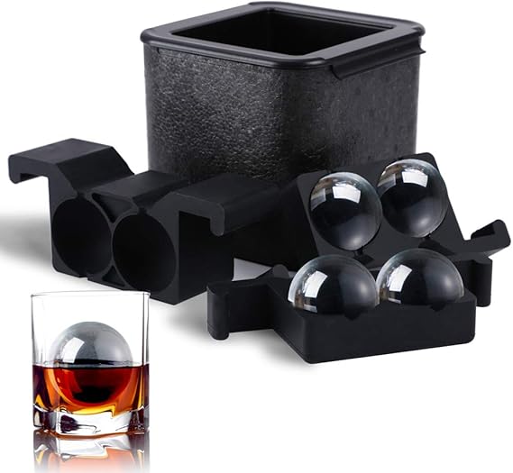 Tinana crystal clear ice ball maker, 4 cavity large cle…
