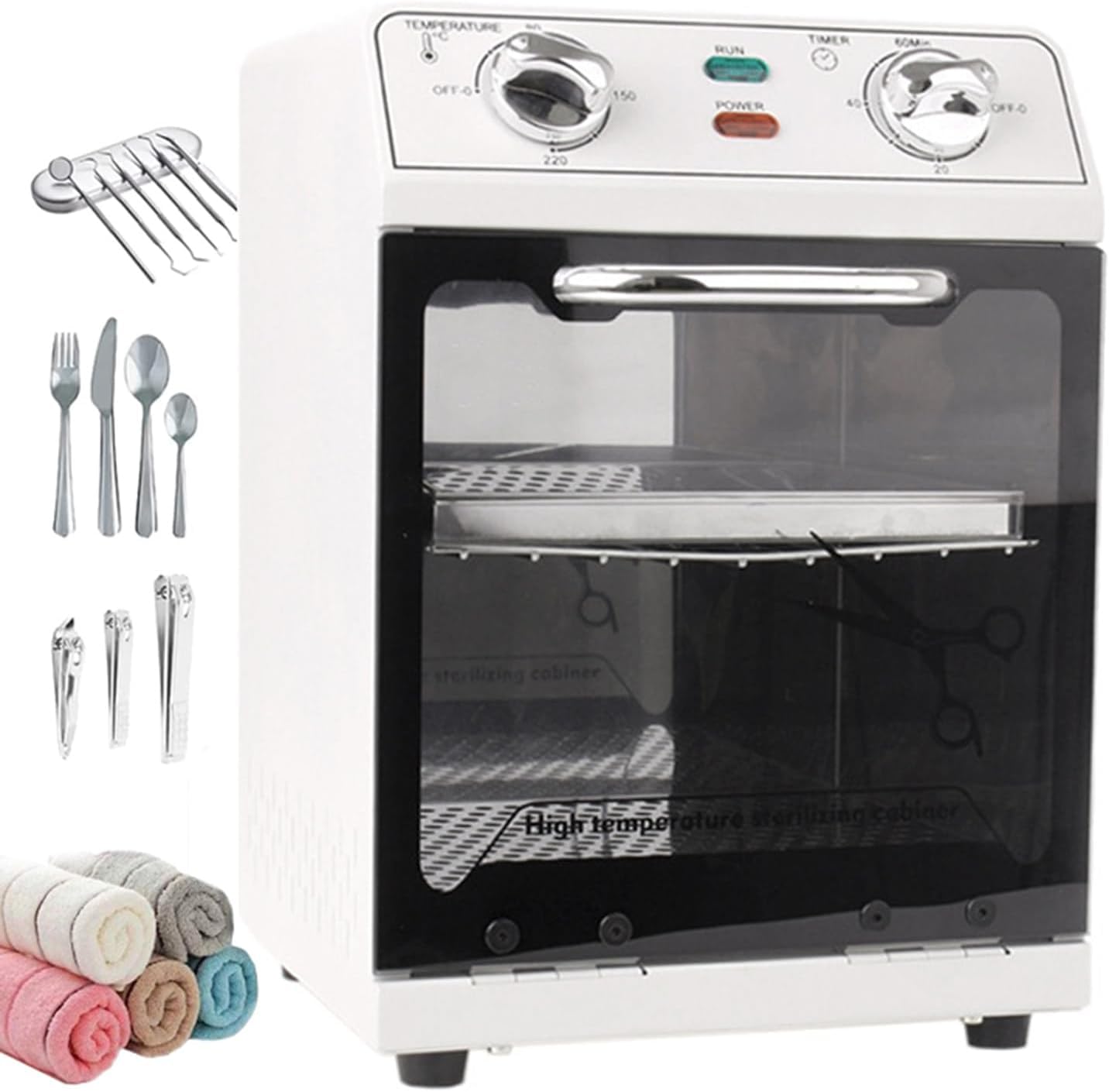 Sterilizzatore ad alta temperatura da 600 W 8 L con controllo della temperatura e timer, armadietto disinfettante per unghie, tatuaggi, strumenti dentali e parrucchieri