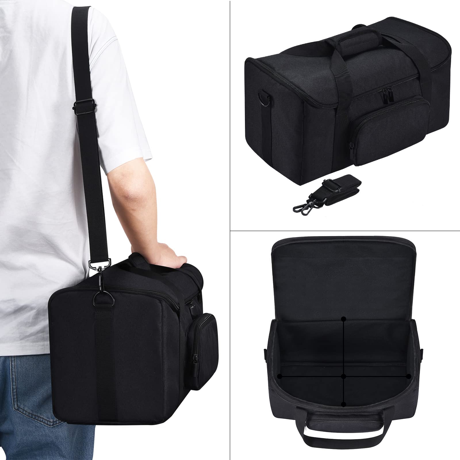 Estuche de Mano para Ultimate Ears HYPERBOOM Altavoz Bluetooth portátil, Bolsa de Hombro Resistente HYPERBOOM, Bolsillos de Almacenamiento adicionales para Accesorios de Cargador (Negro)