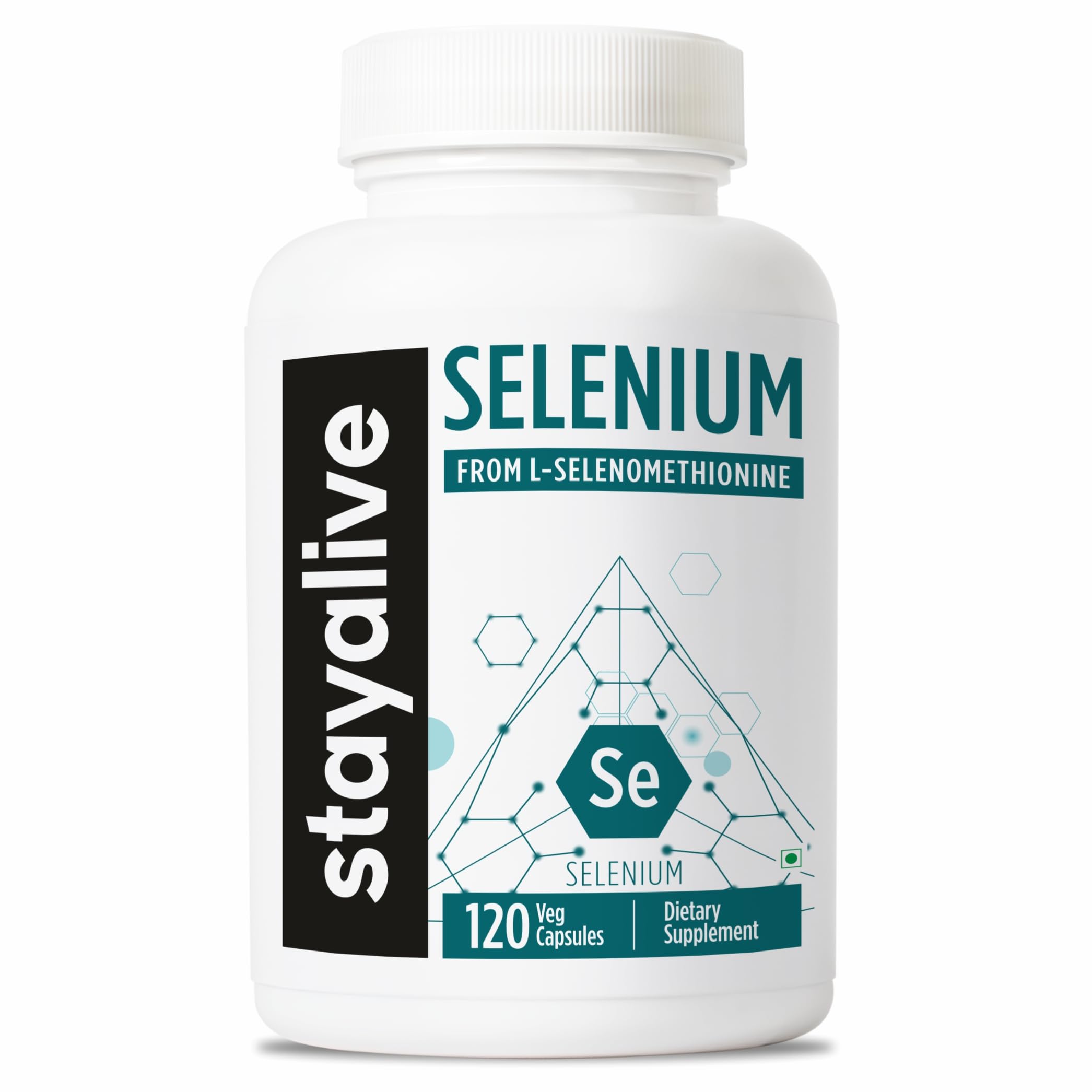 STAY ALIVE Selenium Capsules 40mcg | High Absorption | 120 Capsules | Supports Immune System and Thyroid Function | 100% Pure | Non-GMO & Gluten-Free Selenium Supplement for Men and Women