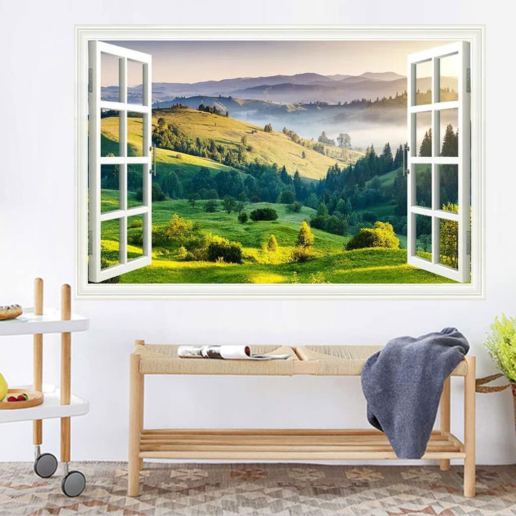 Amazon.co.jp: Condessacity 絵画風 壁紙ポスター 窓 偽窓 ステッカー