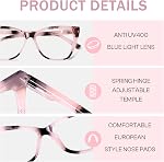 Lunettes de lecture surdimensionnées pour les femmes Élégantes Lunettes pour les yeux de chat Bleu Lumière Blocage des lecteurs d'ordinateur avec charnière de printemps