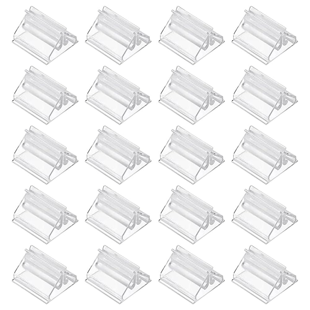 HugeDE 20 Pcs Clear Acrylic Place Card Holders Table Number Holder Stands Mini Sign Display Stand Small Playing Card Holders Photos Memos Menus Stand for Wedding Party