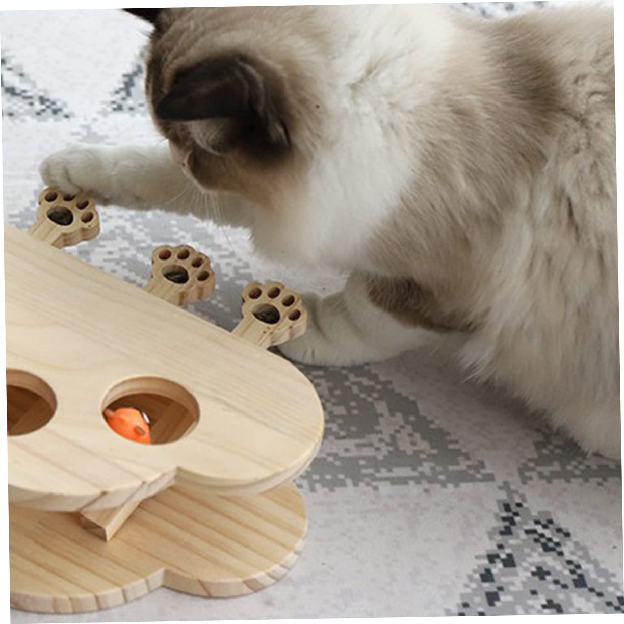 TOYANDONA Juguetes Whack-Mole para Gatos Juguete De Madera Interactivo y Divertido para Rascar para Ratones para Interior