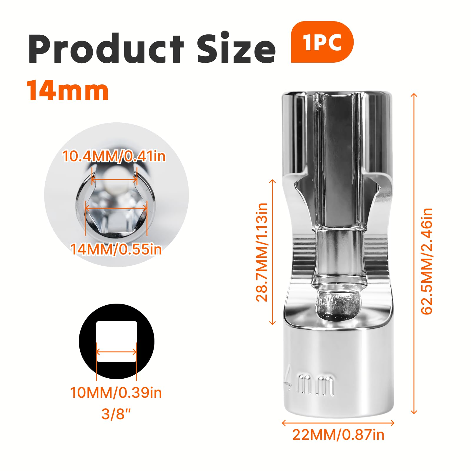 BGS Motorfiets dopsleutel 3/8 17 - 19 - 22 - 24 mm