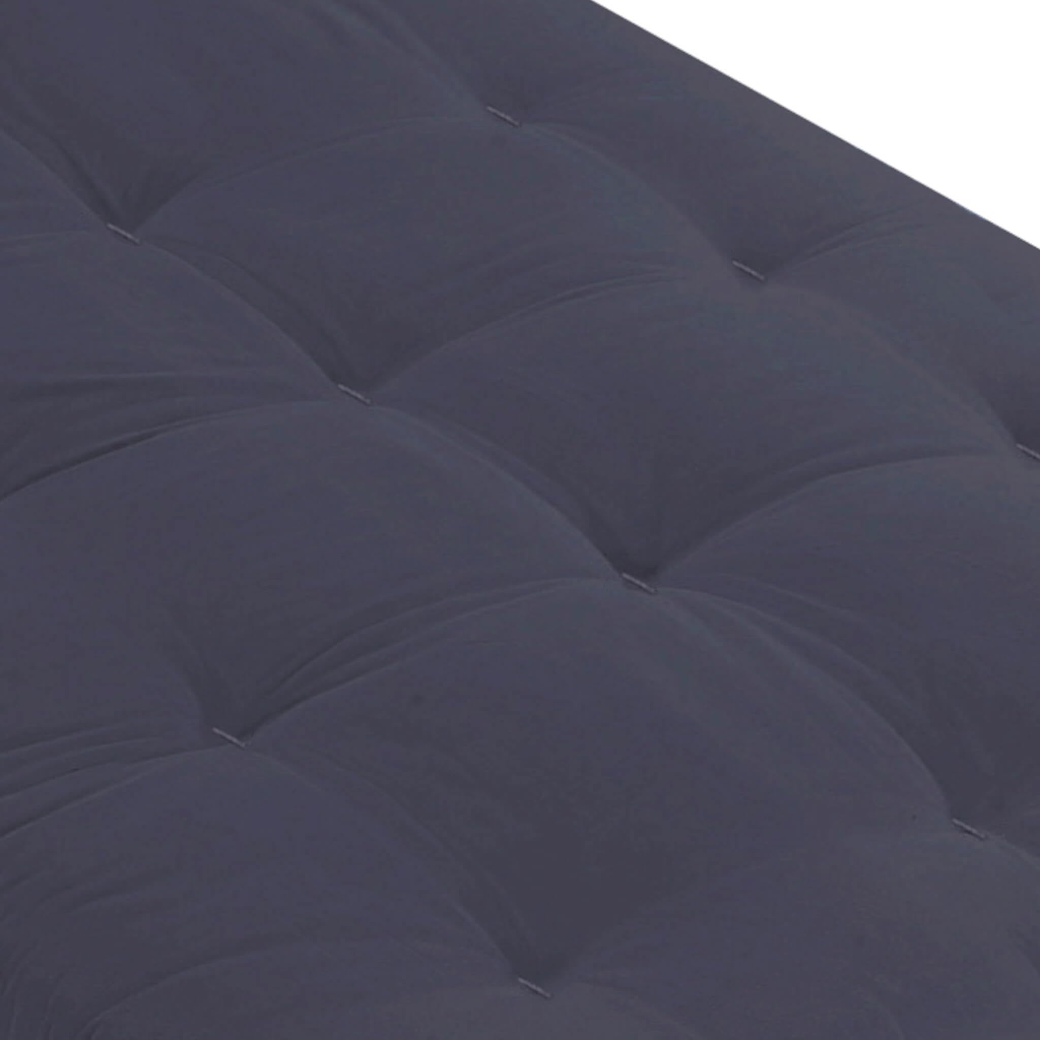 Terre de Nuit - Ensemble Matelas futon en Coton et Structure en Bois Massif Noisette 140x200 Anthracite en Pin Massif - Anthracite