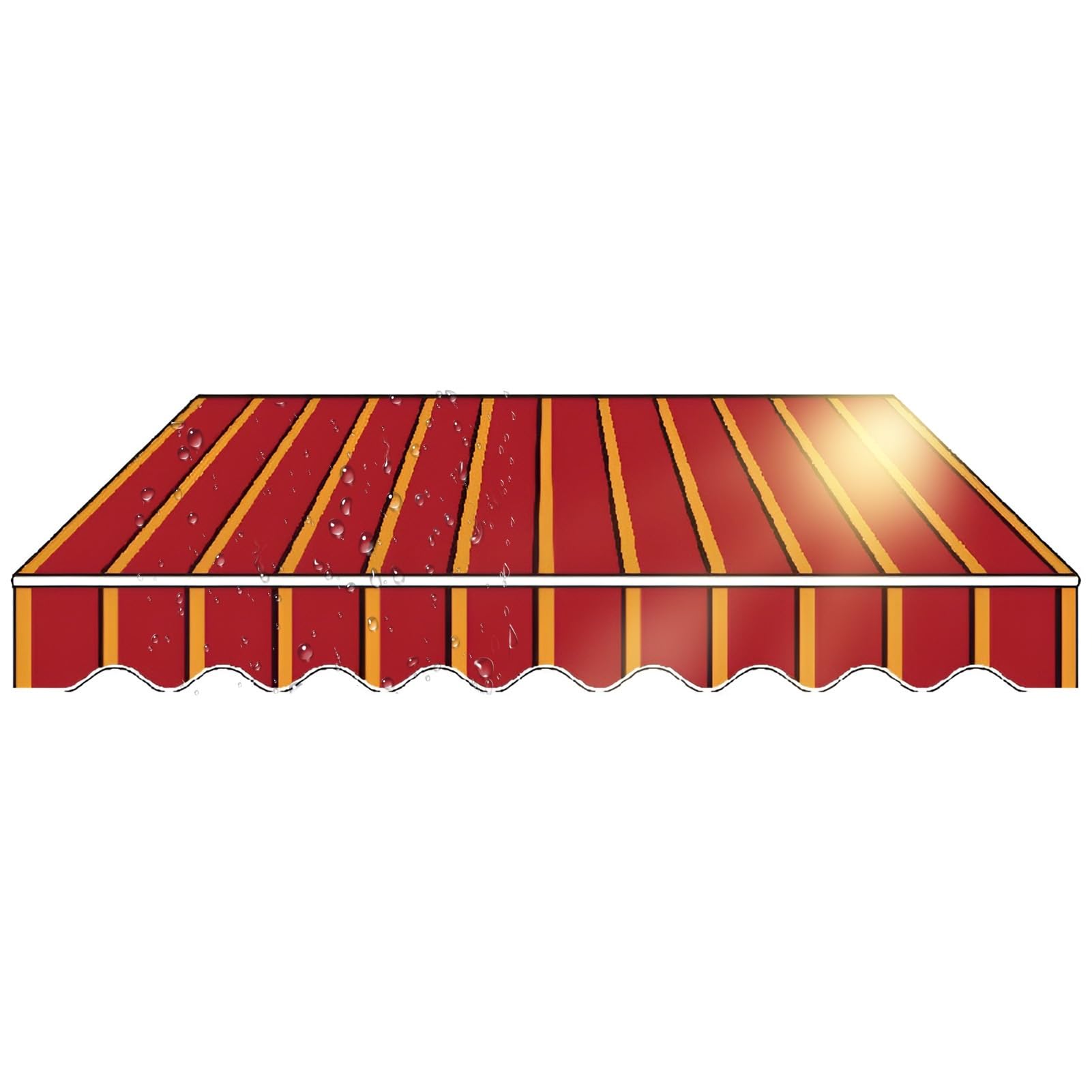 ksxnkhk Replacement fabric for manual retractable awning 285x200cm, 300x200cm Balcony canvas with valance, waterproof sunshade cover (200x250cm)