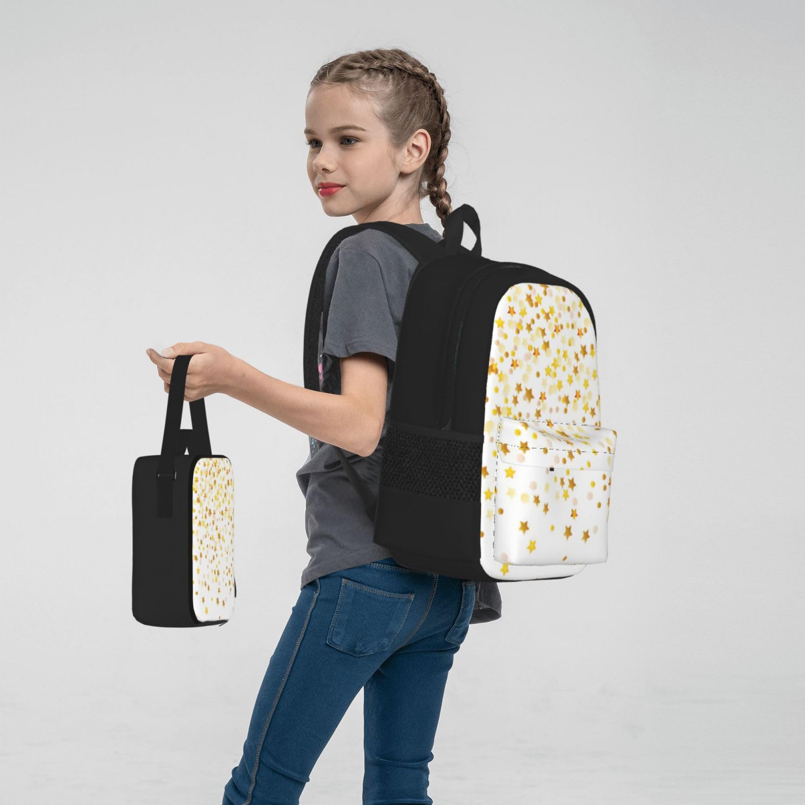 Zaino, borsa portapranzo, astuccio, set da 3 pezzi, per lavoro e