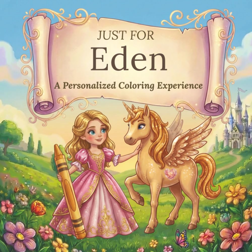 Just for Eden: A Personalized Coloring Experience: 50 total coloring pages | 28 coloring pages featuring Eden's name | 22 coloring pages themed for girls (Personalized Coloring Book Series)