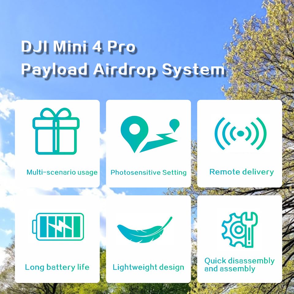 Image of Airdrop System for DJI Mini 4 Pro,Wedding Rescue Delivery Accessory | Tool-free fast installation, dedicated airdrop payload for DJI Mini 4 Pro to deliver wedding gifts and rescue supplies.