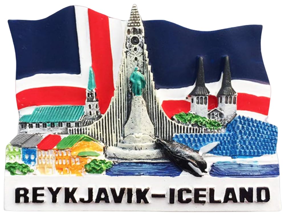 3D Reykjavik Iceland Fridge Magnet Souvenir Gift Magnetic Sticker Collection