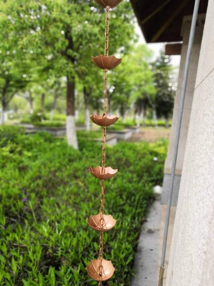 レインチェーン 傘の桶 13個 銅色 250cm 雨どい部品 雨樋 簡単取り付け Amazon.co.jp: 夢の行 レインチェーン 傘の桶 13個 銅色 250cm