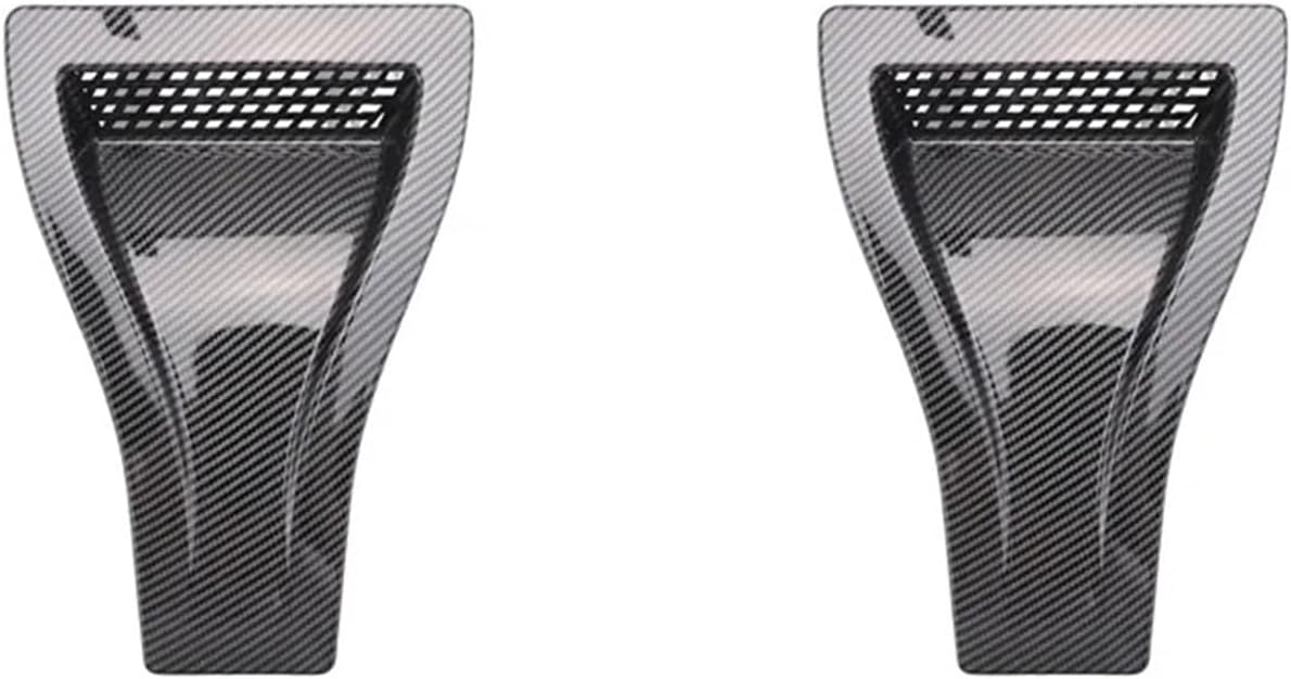 2X Universal Engine Hood Vent Louvers Air Scoop Bonnet Vent Air Intake Cover Carbon Look Car Parts Car Front Vent