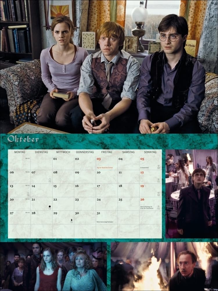 Harry Potter Broschur XL Kalender 2025: Wandkalender mit fesselnden Filmszenen aus den Harry Potter-Filmen. Broschürenkalender 2025 mit Poster zum Heraustrennen.